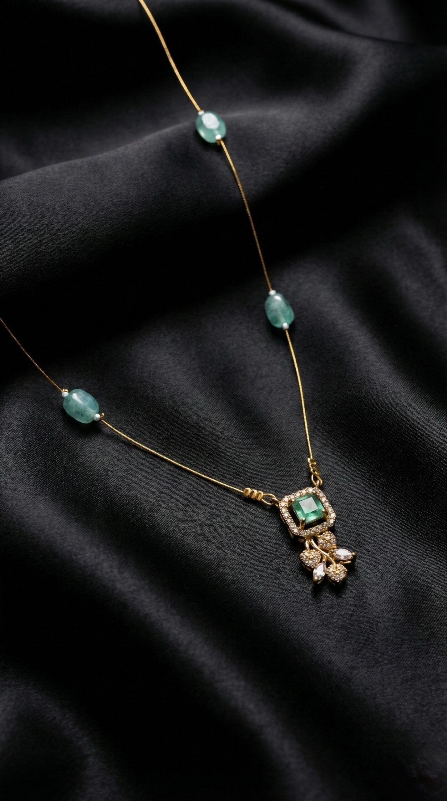 Aqua Bloom Invisible Chain Necklace