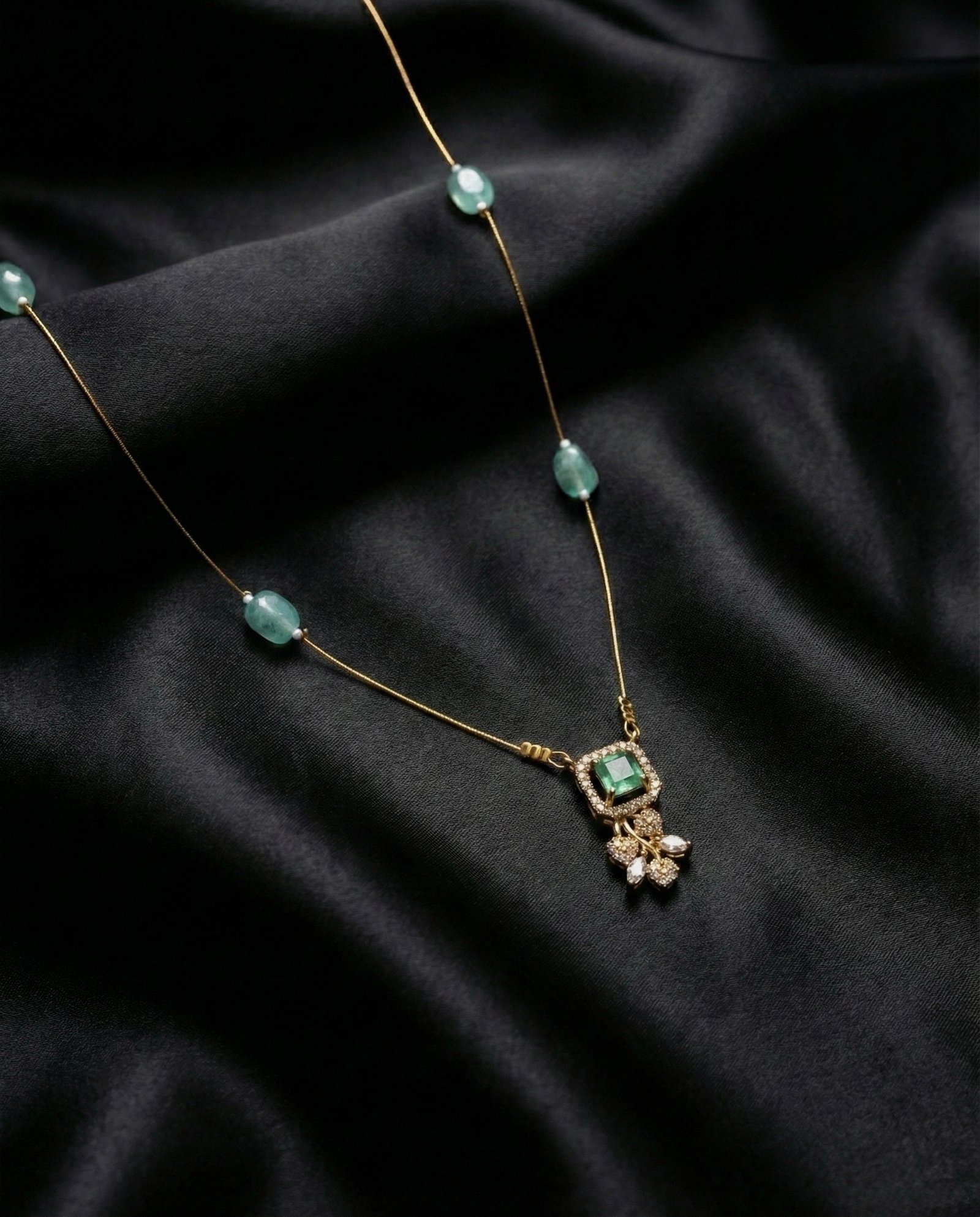 Aqua Bloom Invisible Chain Necklace - Image 2