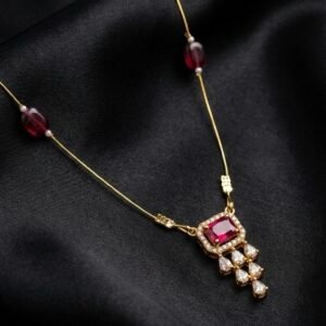 Crimson Glow Invisible Chain Necklace