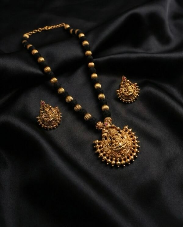 Ebony Devi Temple Necklace Set