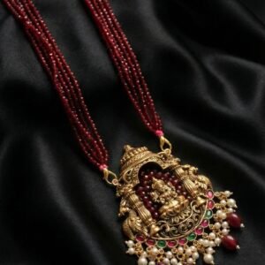 Crimson Devi Temple Necklace