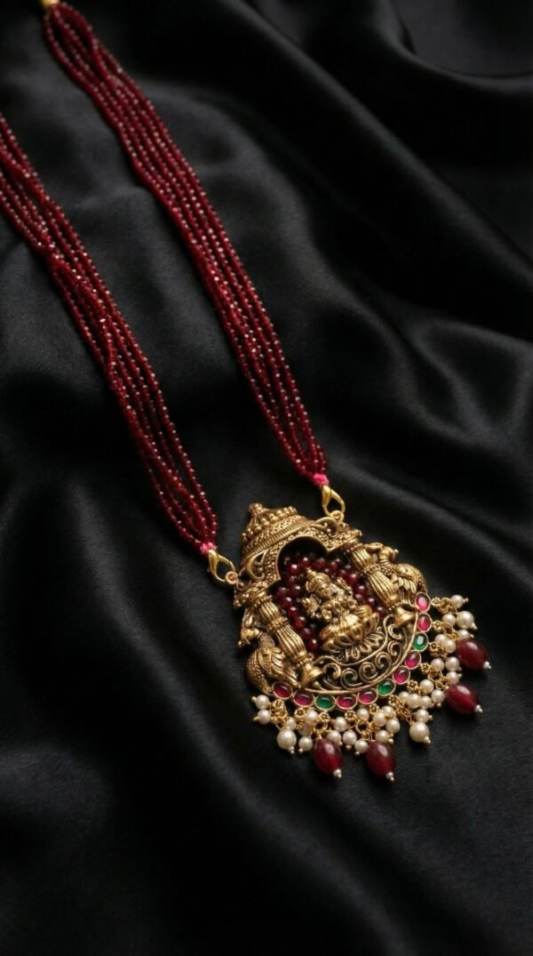 Crimson Devi Temple Necklace